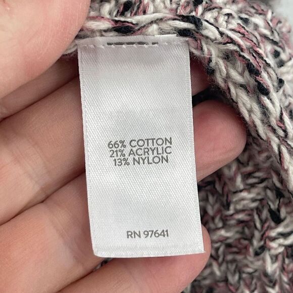 Pure Jill Red White Textured Knit Long Sleeve Crew Neck Pullover Sweater Large - Picture 4 of 6